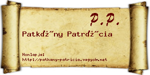 Patkány Patrícia névjegykártya